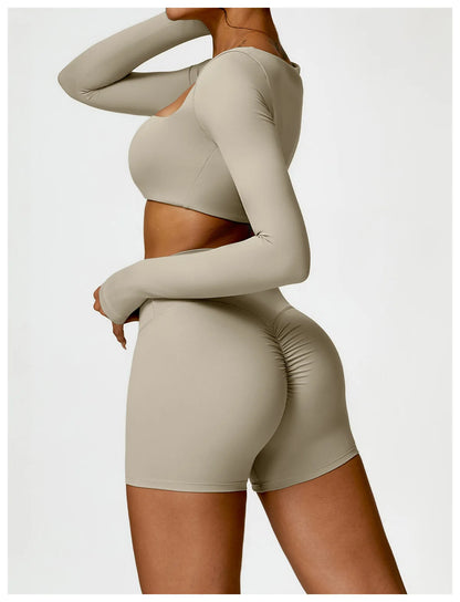 Long Sleeve Shorts Set