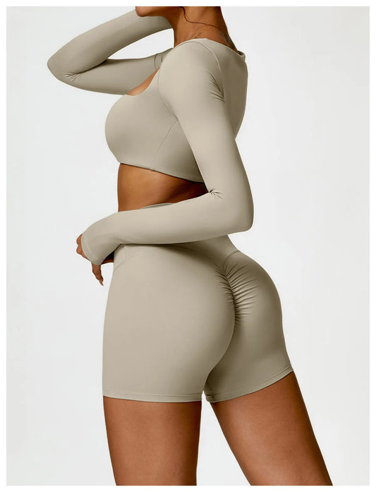 Long Sleeve Shorts Set
