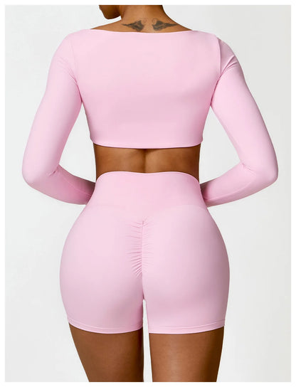 Long Sleeve Shorts Set